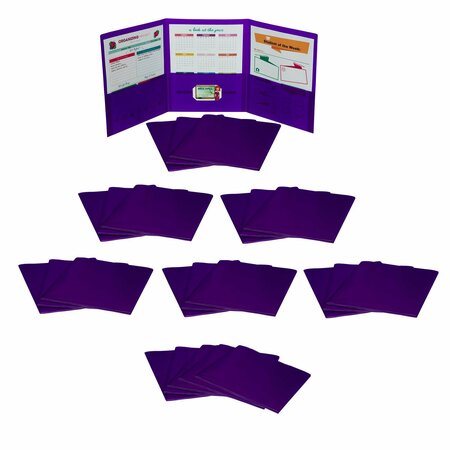 C-LINE PRODUCTS Tri-Fold Portfolio, Heavyweight Poly, Purple, 24PK 33949